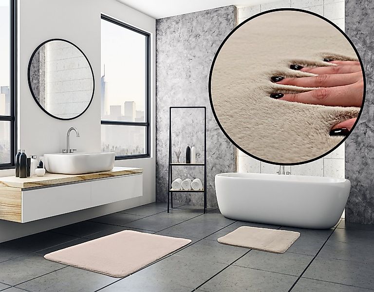 Mozato Badematte Fluffy, Höhe 25 mm, Rutschsichere Rückseite, Fußbodenheizu günstig online kaufen