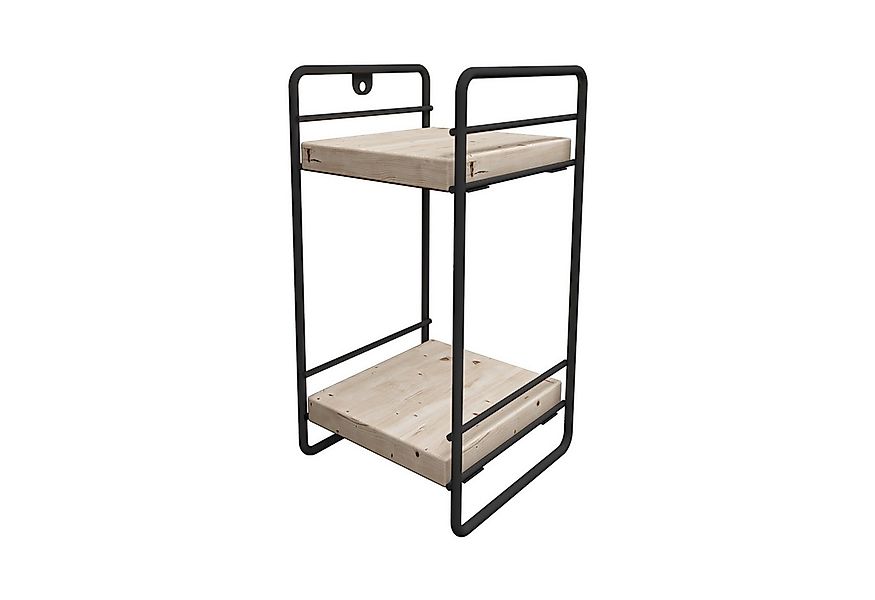 en.casa Küchenregal, »Pargas« mit 2 Ablagen 26x14x13 cm Schwarz / Natur günstig online kaufen