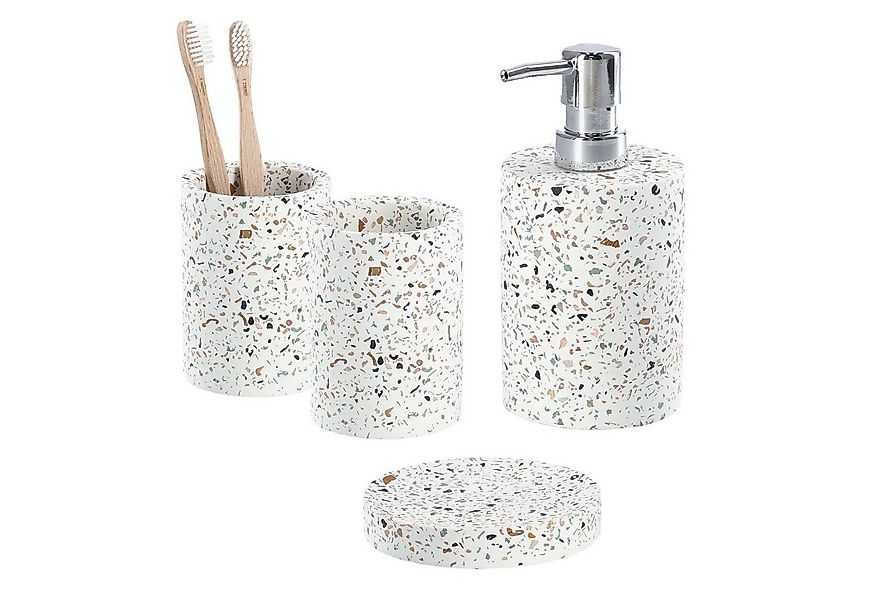 Zeller Present Badaccessoire-Set 4-teiliges Badaccessoire-Set Terrazzo - Ze günstig online kaufen