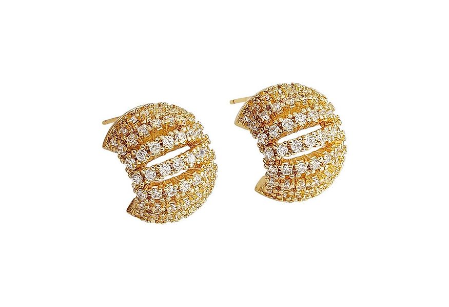 KARMA Paar Creolen Kristall Gold Ohrringe 1,8 cm Zirkone Damenohrringe verg günstig online kaufen