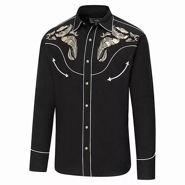 Stars & Stripes Langarmhemd Westernhemd Dixon mit Frontbestickung günstig online kaufen