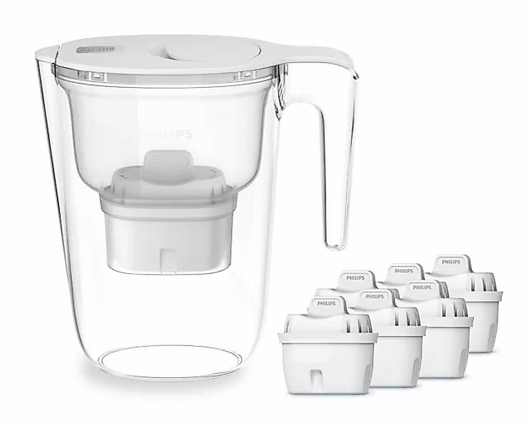 Philips Wasserfilter »Philips Wasserfilter-Kanne 2,6L weiß inkl. 6 Filterka günstig online kaufen