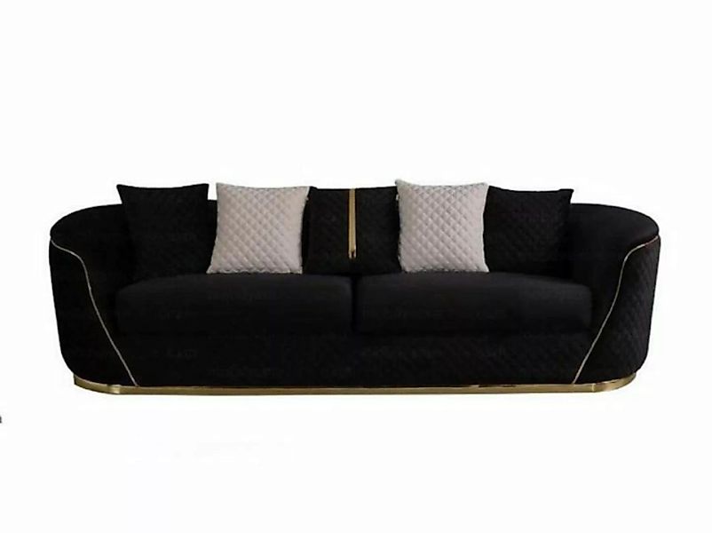 JVmoebel 3-Sitzer Designer 3 Sitzer Sofa Luxus Holz Möbel Textil Polstermöb günstig online kaufen