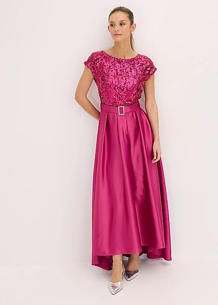 bonprix Abendkleid für festliche Anlässe, aus glänzendem Satin, ausgestellt günstig online kaufen