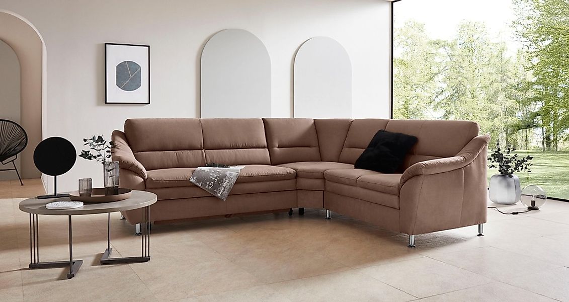 Home affaire Ecksofa "Cardoso L-Form" mit Trapezecke für mehr Sitzkomfort, günstig online kaufen