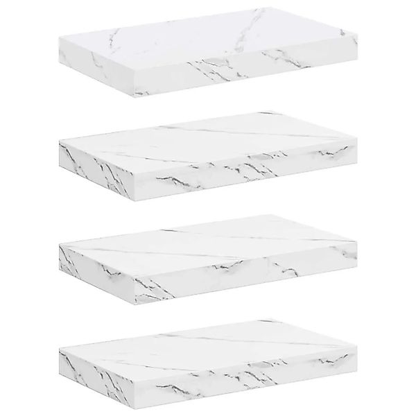 vidaXL Wandregal 4 Stk Weiß Marmor 40 x 23,5 x 4 cm Holzwerkstoff 42019964 günstig online kaufen