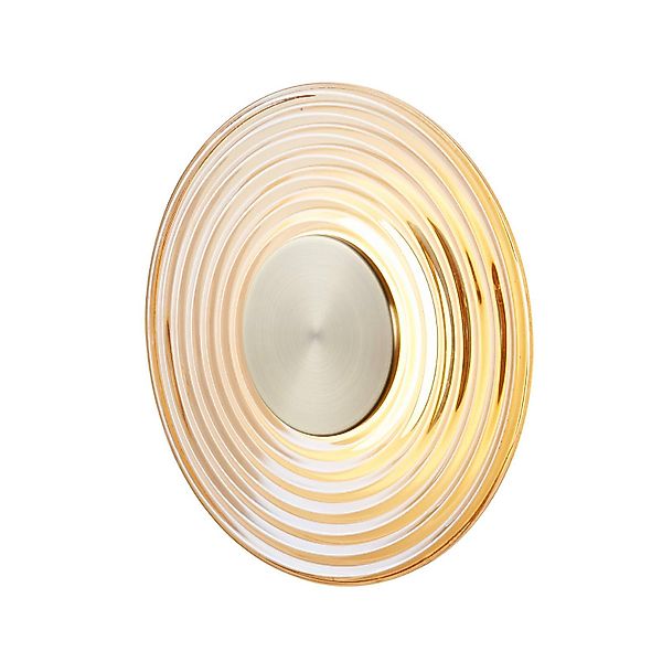 LED-Wandlampe Cleo, amber-/messingfarben, Ø 30 cm, Glas günstig online kaufen
