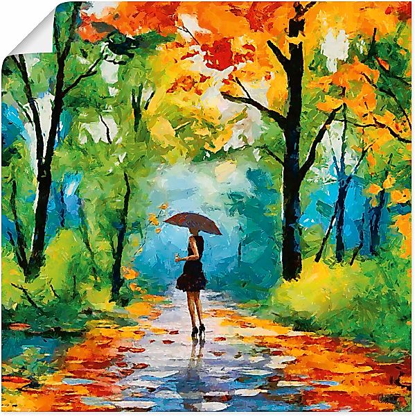 Artland Wandbild "Herbstlicher Spaziergang im Park", Vier Jahreszeiten Bild günstig online kaufen