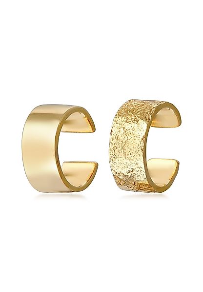 Elli Ohrklemmen-Set Earcuff Breit Basic Gehämmert günstig online kaufen