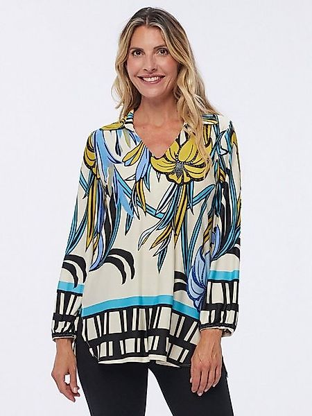 MONACO blue Langarmshirt Druckbluse figurumspielend mit floralem Design günstig online kaufen