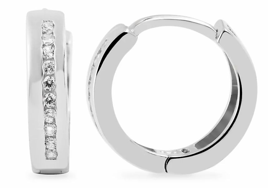 Adelia´s Klappcreolen "Damen Ohrringe – Klappcreole aus 925 Silber mit Zirk günstig online kaufen