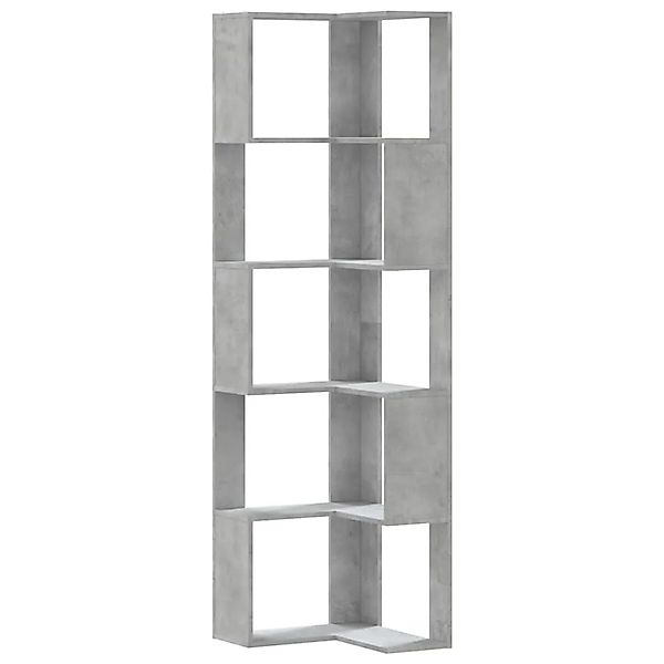 vidaXL Eck-Bücherregal 5 Böden Betongrau 50x50x179 cm Holzwerkstoff 852585 günstig online kaufen
