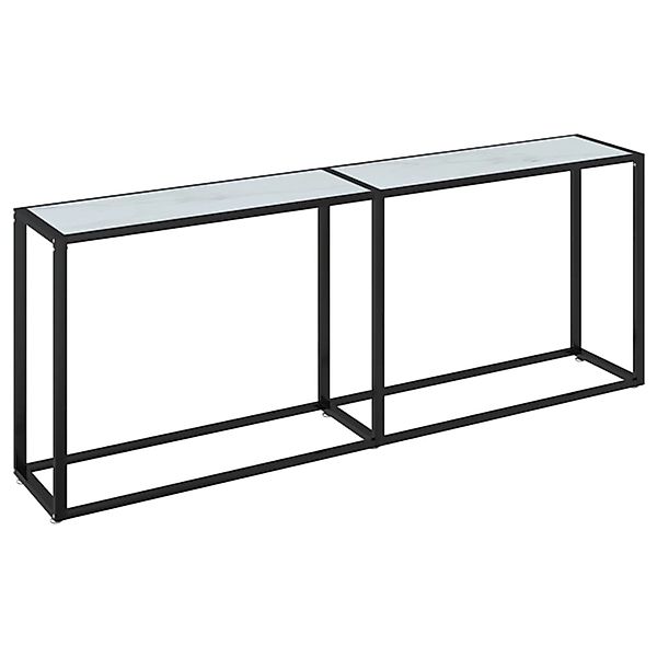 vidaXL Konsolentisch Weiß Marmor-Optik 200x35x75,5 cm Hartglas 331688 günstig online kaufen