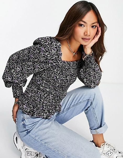 Vero Moda – Bluse mit Puffärmeln in Schwarz günstig online kaufen