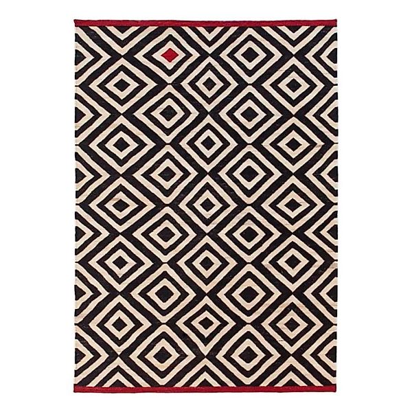 Nanimarquina - Mélange Pattern 1 Teppich 170x240cm - schwarz/weiß/rot/handg günstig online kaufen
