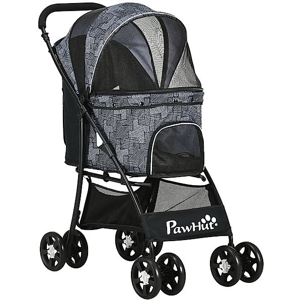 PawHut Hundebuggy mit Kissen, 4 Rädern, Netzfenster, Stauraum, (Hundewagen, günstig online kaufen