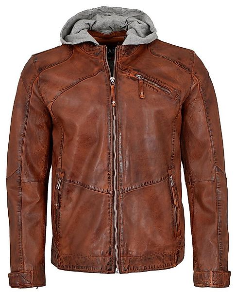 Jilani Lederjacke Karl-2 Jilani - Herren Lederjacke Kapuze Lammnappa burned günstig online kaufen