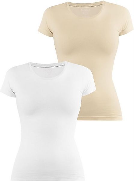 Janice Kurzarmshirt 2 x Damen T-Shirt Nysa Figurbetontes Shirt aus Baumwoll günstig online kaufen