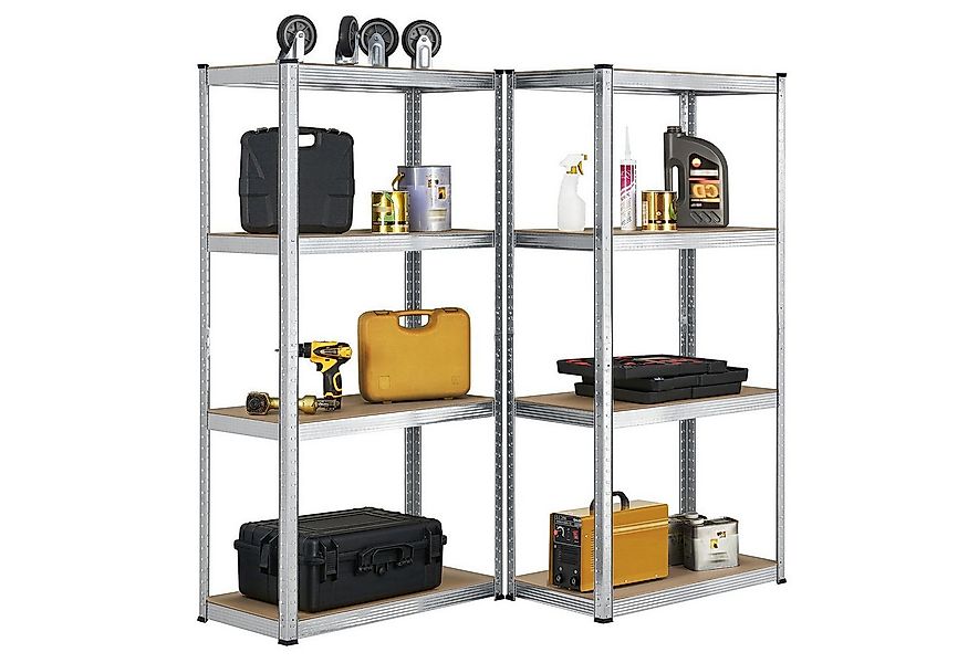 Juskys Schwerlastregal Easy, Set, 2er Set, 640 kg Traglast, 8 Böden, indivi günstig online kaufen