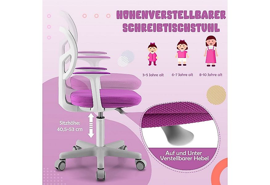 COSTWAY Drehstuhl Kinder Schreibtischstuhl, höhenverstellbar, von 3-10 Jahr günstig online kaufen