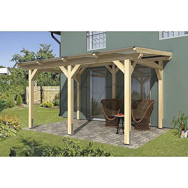 Skan Holz Terrassenüberdachung Siena B x T 434 cm x 300 cm Leimholz Natur günstig online kaufen