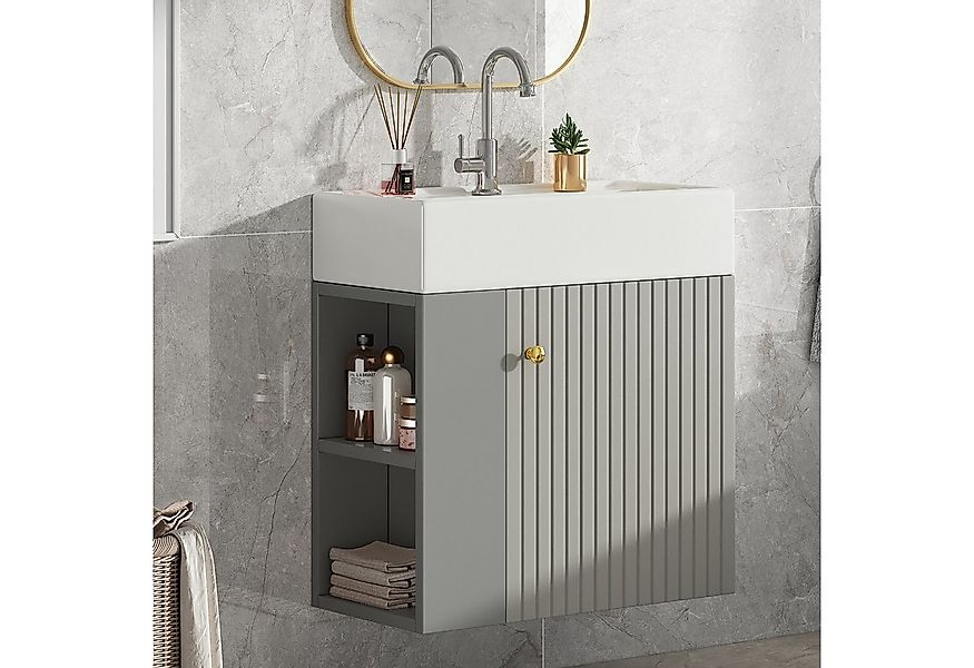 Flieks Waschtisch (1-St., Badschrank Badezimmermöbel wandhängend), Waschbec günstig online kaufen