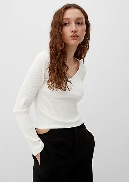 QS Langarmshirt Longsleeve mit Rippstruktur günstig online kaufen