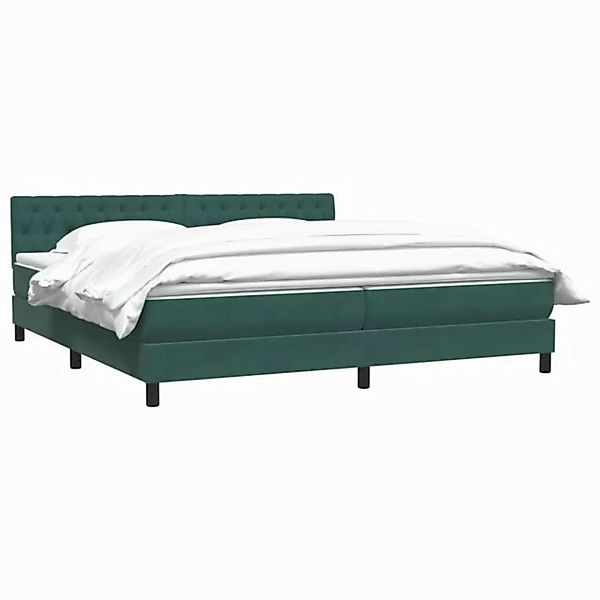 vidaXL Bett Boxspringbett mit Matratze Dunkelgrün 180x210 cm Samt günstig online kaufen