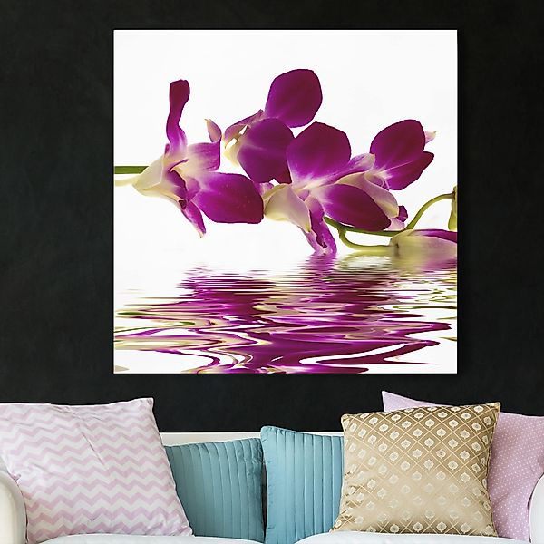 Leinwandbild - Quadrat Pink Orchid Waters günstig online kaufen