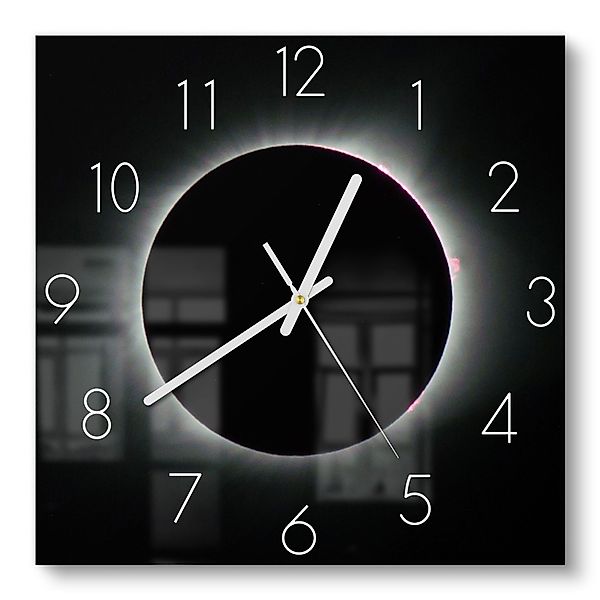 DEQORI Wanduhr 'Sonnenfinsternis' (Glas Glasuhr modern günstig online kaufen