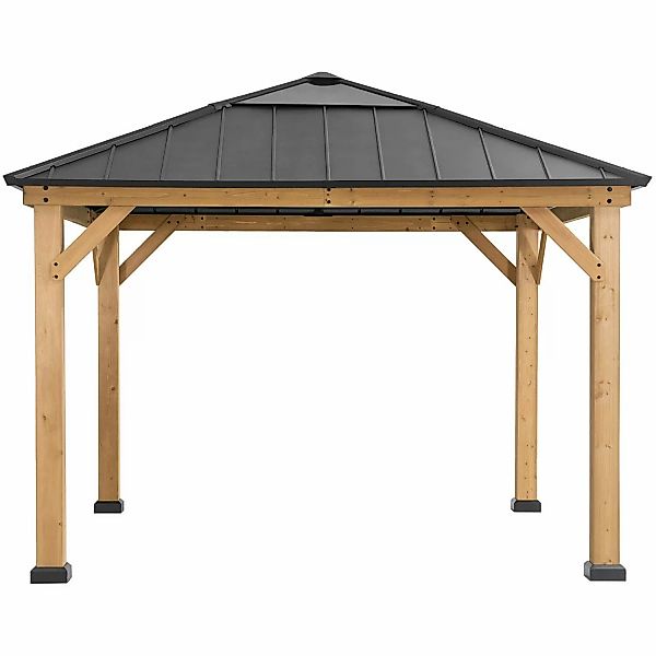 Sunjoy Gazebo Pirin Zedernholz 336 cm x 336 cm Anthrazit günstig online kaufen