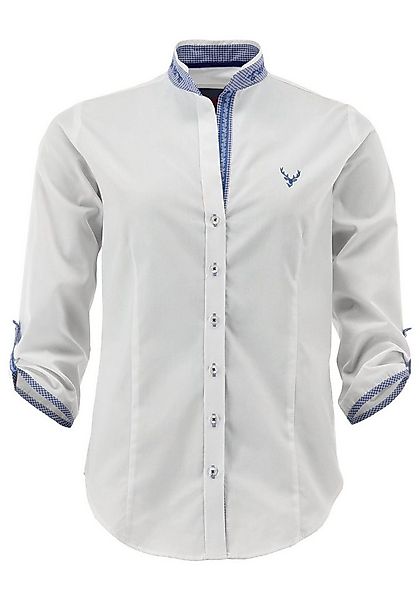 OS Trachten Trachtenbluse Smego Langarmbluse mit Stickerei auf dem Stehkrag günstig online kaufen