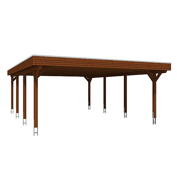 Skan Holz Carport Spessart 611 x 846 cm Nuss günstig online kaufen