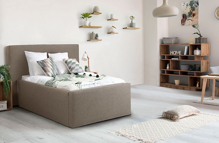 Home affaire Polsterbett "Dalina" geradliniges Kopfteil, in 5 Breiten, auch günstig online kaufen