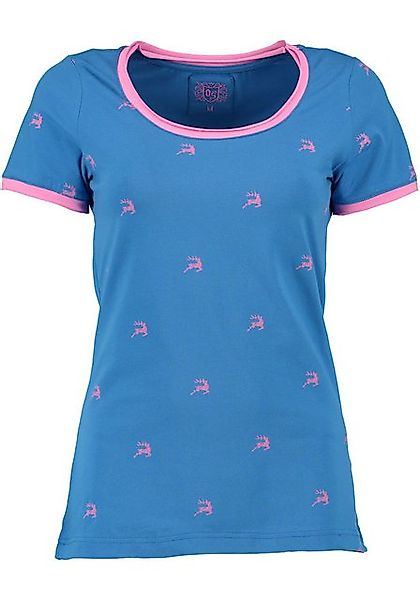 OS Trachten Trachtenshirt Xenavo Tailliert, 1/2-Arm, Rundhals, Kontrastvera günstig online kaufen