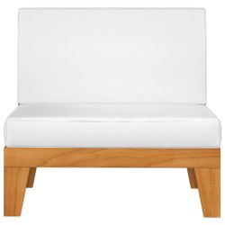 Modular-mittelsofa Mit Cremeweißen Kissen Akazie Massivholz günstig online kaufen