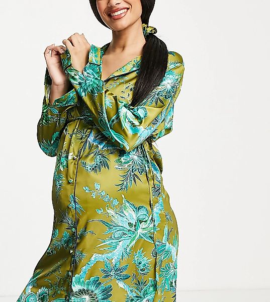 Hope & Ivy – Umstandsmode – Geschenkset mit Nachthemd und Scrunchie aus Sat günstig online kaufen