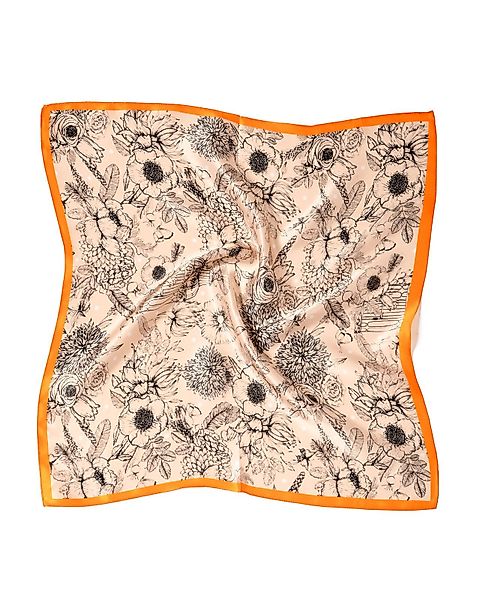 MayTree Seidentuch quadratisch Sommerblüte orange 53x53cm günstig online kaufen