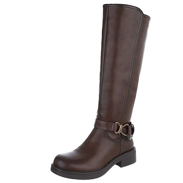 Ital-Design Elegante Damen Longboots mit Komfort günstig online kaufen