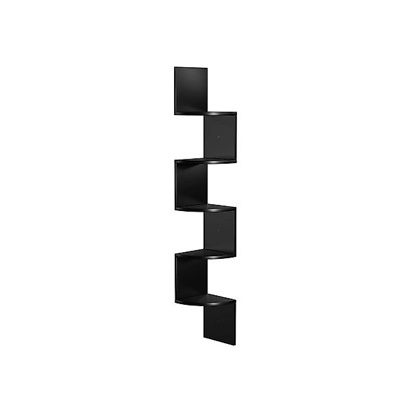Vasagle Eckbücherregal 5 Ebenen Wandmontage 20 cm x 20 cm x 126 cm Schwarz günstig online kaufen