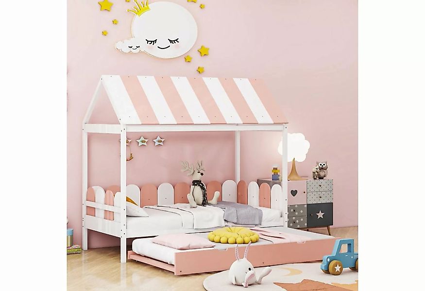 BlingBin Kinderbett Ausziehbett Hausbett Einzelbett 90x190cm mit Lattenrost günstig online kaufen