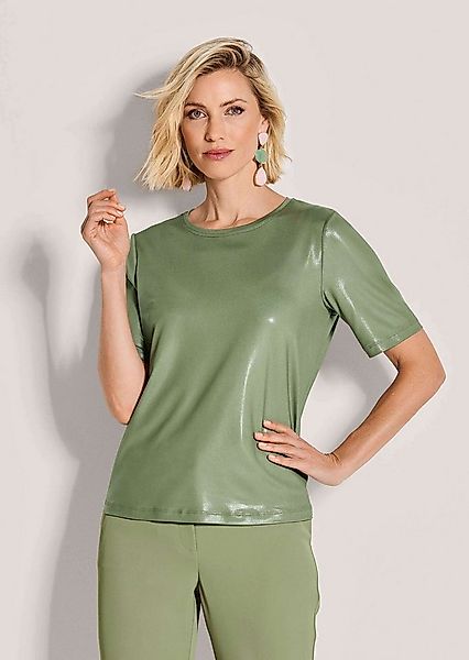 MADELEINE Kurzarmshirt Kurzarm Oberteil mit Glanzdruck Rundhals-Shirt mit e günstig online kaufen