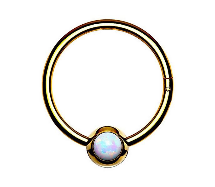 Taffstyle Nasenpiercing Septum Piercing Ring Scharnier Opal Kugel Gold-Weiß günstig online kaufen