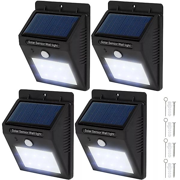 4 LED Solar Leuchten mit Bewegungsmelder - schwarz günstig online kaufen