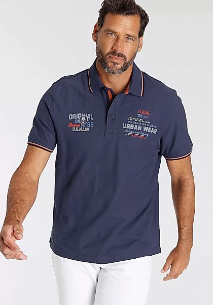 Man's World Poloshirt mit Brustprint günstig online kaufen