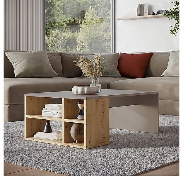 Vicco Couchtisch Danny, Cashmere/Artisan, 90 x 60 cm mit Regalen günstig online kaufen