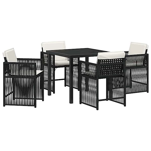 vidaXL Garten Essgruppe 5-Tlg Schwarz Poly Rattan 3380769 günstig online kaufen