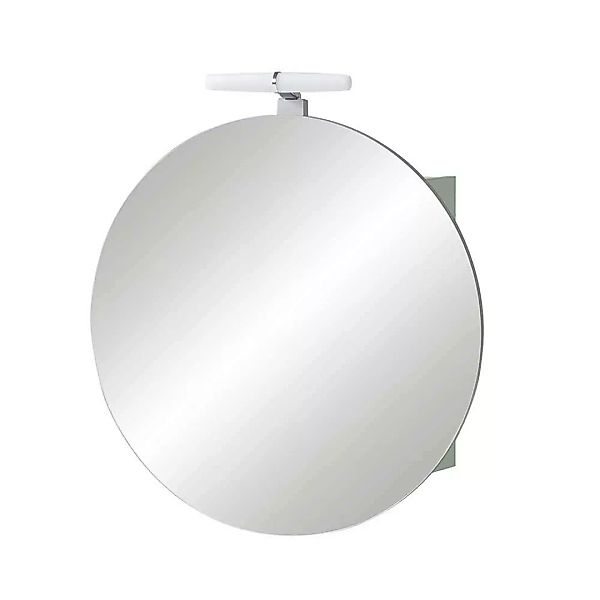 Spiegelschrank Skandi Stil in rund LED Beleuchtung günstig online kaufen