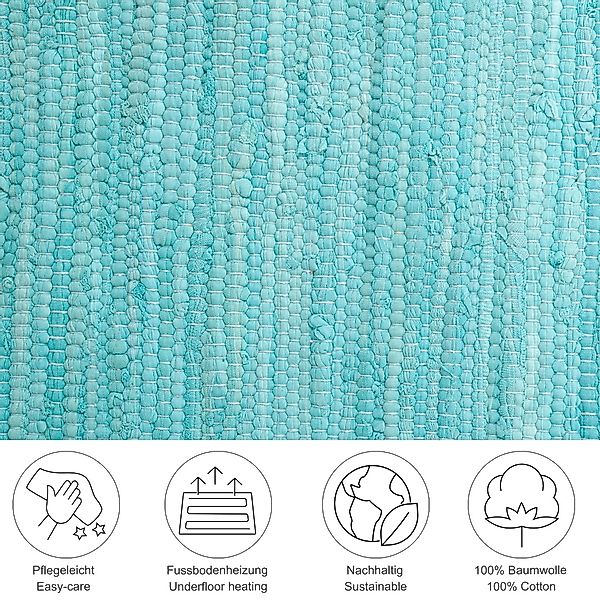 THEKO Läufer »Happy Cotton Fleckerl«, rechteckig, 5 mm Höhe, Handweb Läufer günstig online kaufen