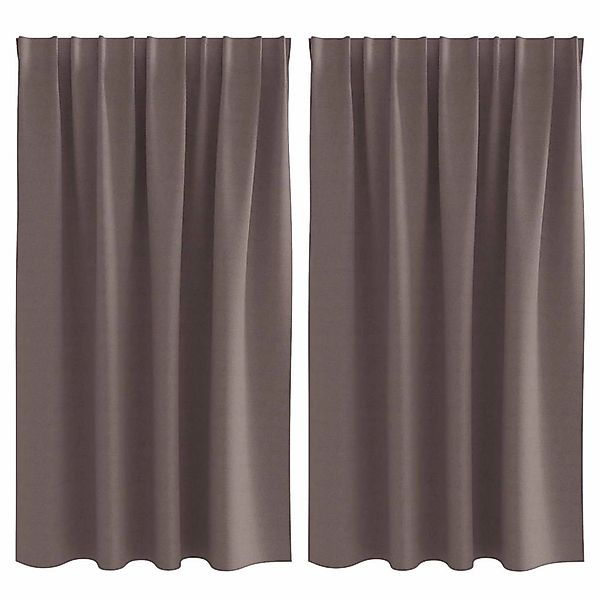 vidaXL Verdunkelungs-Vorhänge mit Ringen Dunkelbraun Polyester 4107443 günstig online kaufen